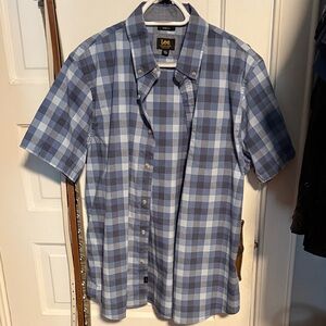 Lee Men's Casual Blue Checkered Shirt